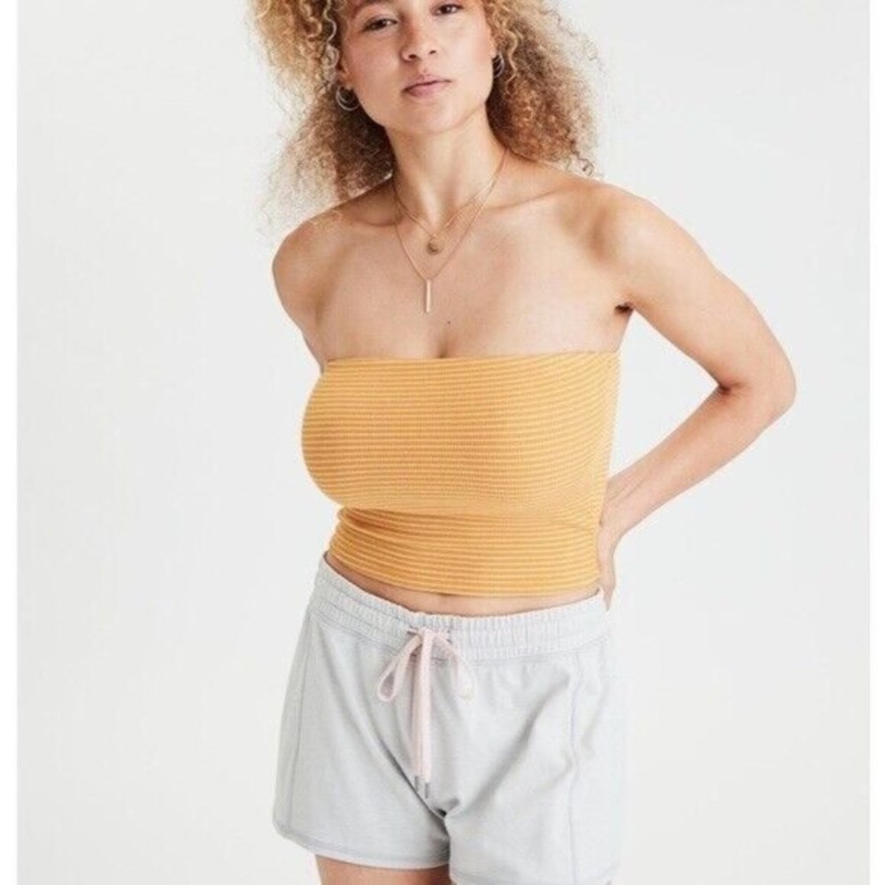 American Eagle Outfitters Soft & Sexy Yellow/White Striped Tube Top Size M